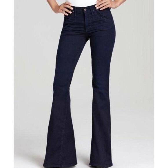 NEW CITIZENS OF HUMANITY ANGIE SUPER FLARE JEANS IN MIDNIGHT - Picture 1 of 3